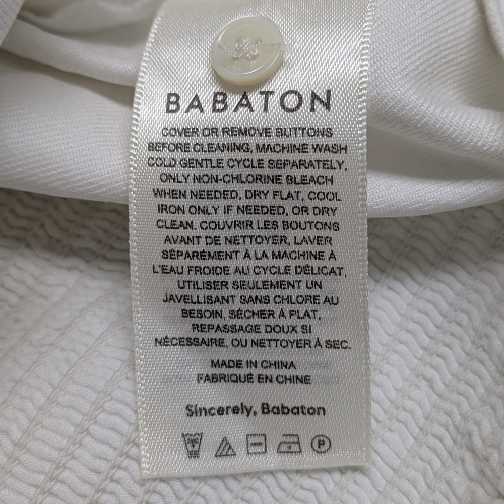 Aritzia Babaton Hadwyn women's crop cream blouse linen and cotton size XXS - Picture 12 of 13